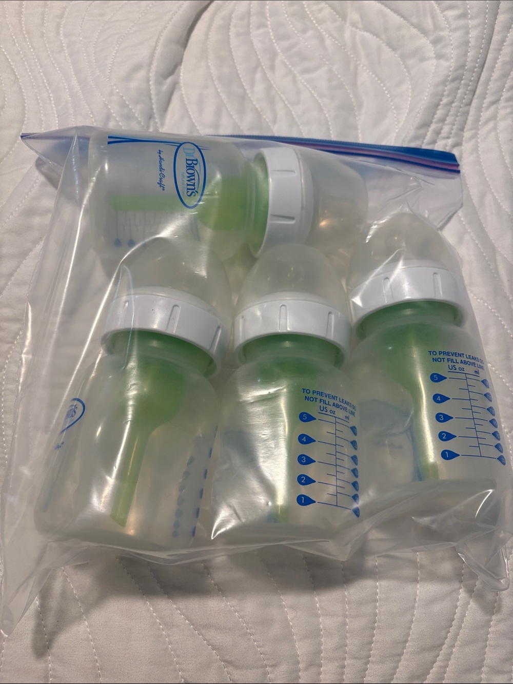 Dr. Brown's Clear Baby Bottles with Green Inserts - Set of 4